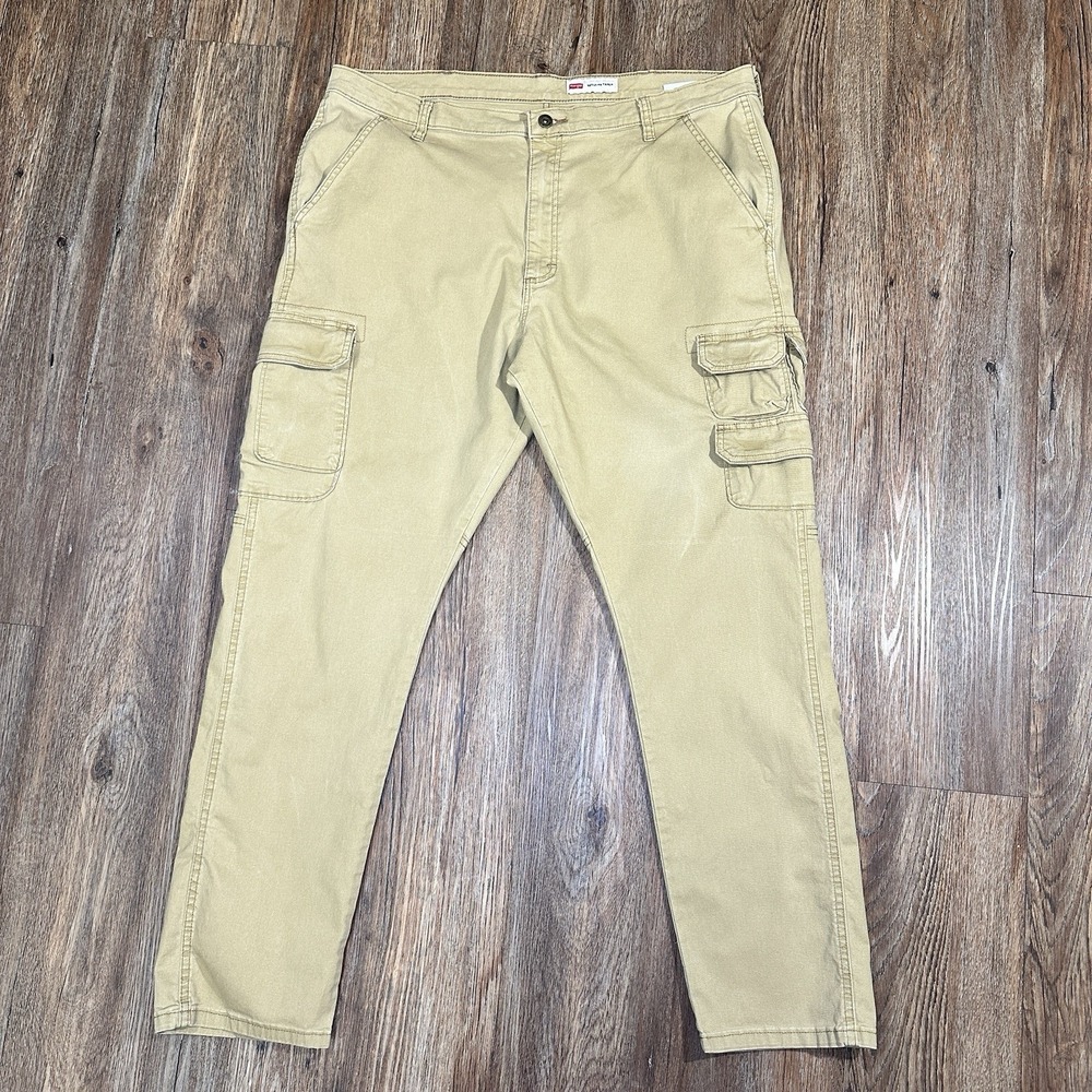 Wrangler Cargo Pants Mens 40x32 Regular Taper Khaki Stretch Utility 5 Pocket